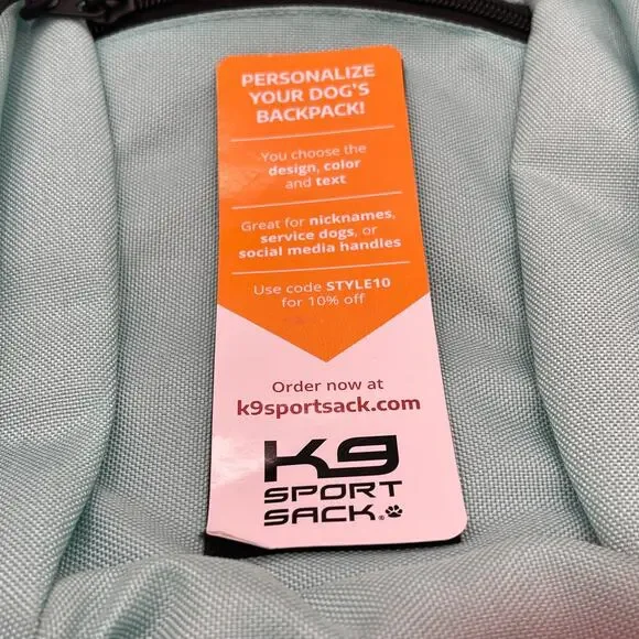 K9 Sport Sack Plus Backpack Pet Carrier with Storage Size Small Mint Green - Picture 6 of 7